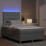 vidaXL Lit à ressort LED avec matelas Gris clair 120 x 200 cm tissu