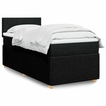 vidaXL Sommier à lattes de lit et matelas Noir 80x200 cm Tissu