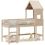 vidaXL Lit superposé avec échelle et toit sans matelas 90x200 cm