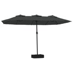 vidaXL Parasol de jardin à double tête avec LED anthracite 449x265 cm