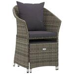 Salon de jardin meuble d'extérieur ensemble de mobilier 2 pièces avec coussins gris résine tressée 02_0015895