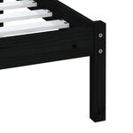vidaXL Cadre de lit sans matelas noir bois massif 100x200 cm