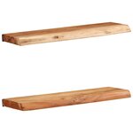 vidaXL Étagères murales 2 Pièces 60x20x3 5 cm bois massif d'acacia