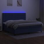 vidaXL Sommier à lattes de lit et matelas et LED Bleu 200x200 cm Tissu