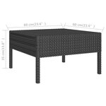 vidaXL Salon de jardin 9 Pièces avec coussins Résine tressée Noir