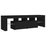 vidaXL Meuble TV avec lumières LED Noir 140x36 5x40 cm