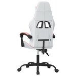 vidaXL Chaise de jeu pivotante Blanc et rose Similicuir