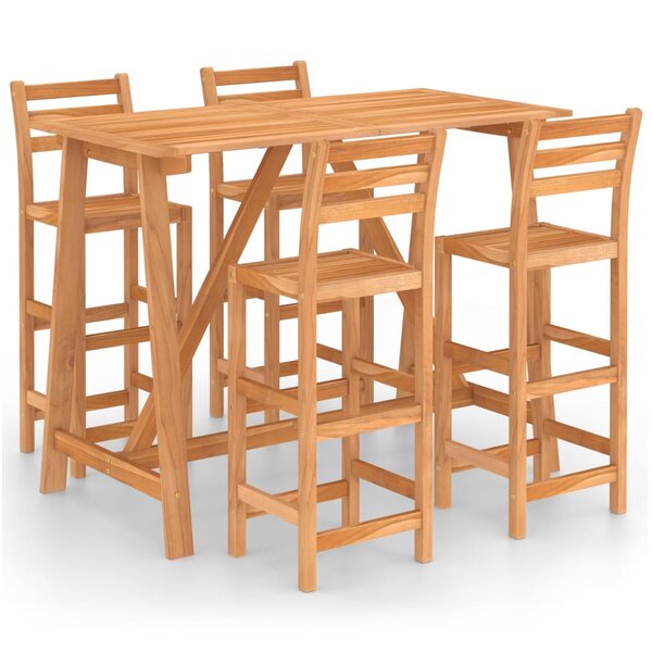 vidaXL Ensemble de bar d'extérieur 5 Pièces Bois d'acacia massif