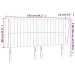 vidaXL Tête de lit avec oreilles Gris foncé 163x23x118/128 cm Tissu