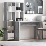 vidaXL Bureau Sonoma gris 138.5 x 55 x 143 cm Bois d'ingénierie