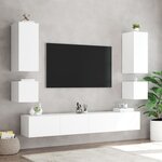 vidaXL Meuble TV mural avec lumières LED blanc 40 5x35x40 cm