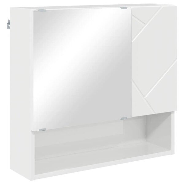 vidaXL Armoire Miroir Blanc brillant 59 x 17 x 55 cm Bois d'ingénierie