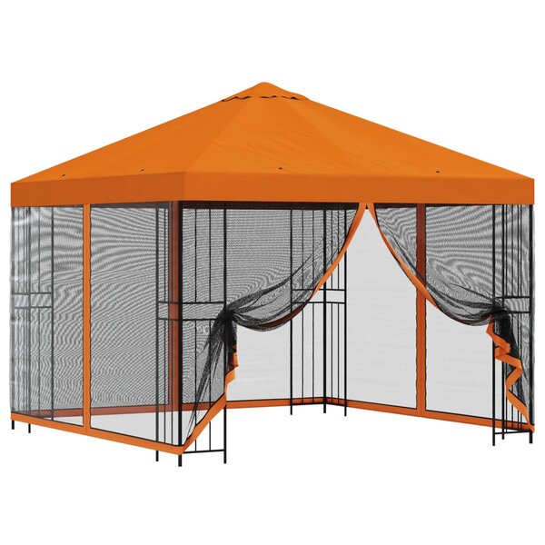 vidaXL Abri de jardin avec parois 3 x 3 m Orange Polyester et Acier