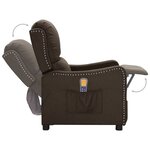 vidaXL Fauteuil de massage Marron foncé Tissu