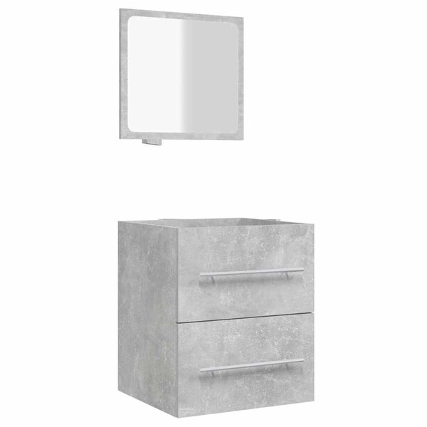 vidaXL Armoire de salle de bain avec miroir Gris béton 41x38 5x48 cm
