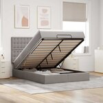 VidaXL Cadre de lit ottoman avec matelas taupe 140x190 cm tissu