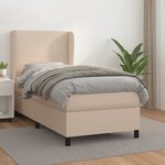 vidaXL Sommier à lattes de lit avec matelas Cappuccino 100x200 cm
