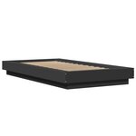 vidaXL Cadre de lit avec lumières LED noir 75x190 cm bois d'ingénierie
