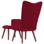 vidaXL Chaise de relaxation avec repose-pied Rouge bordeaux Velours
