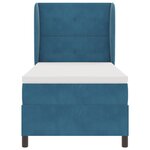 Lit plateforme vidaXL avec matelas bleu foncé 90x190 cm en velours