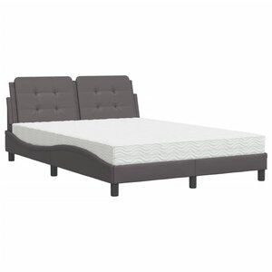 vidaXL Cadre de lit sans matelas Zadar gris 140x190 cm similicuir