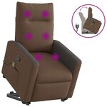 vidaXL Fauteuil de massage inclinable Marron Tissu