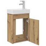 vidaXL Meuble de salle de bain avec robinet Chêne artisanal
