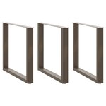 vidaXL Pieds de table à manger en U 3 pièces Acier naturel 80 x (72-73) cm Acier