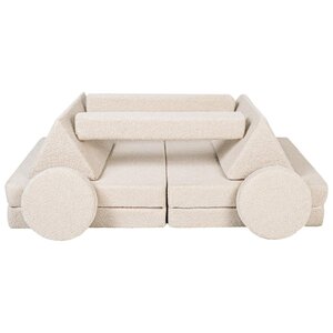 Canapé bouclé modulable blocs de mousse cappuccino