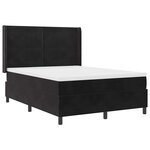 vidaXL Lit à Ressorts avec Matelas LED Noir 160 x 200 cm Velours