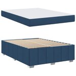 vidaXL Cadre de lit avec matelas Bleu 140 x 200 cm tissu