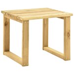 Vidaxl chaise longue avec table bois de pin imprégné de vert
