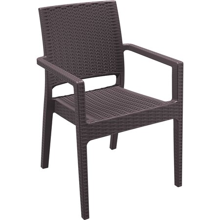 Fauteuil empilable modèle ibiza  en polypropylène - gris foncé - lot de 16 -  - polypropylène