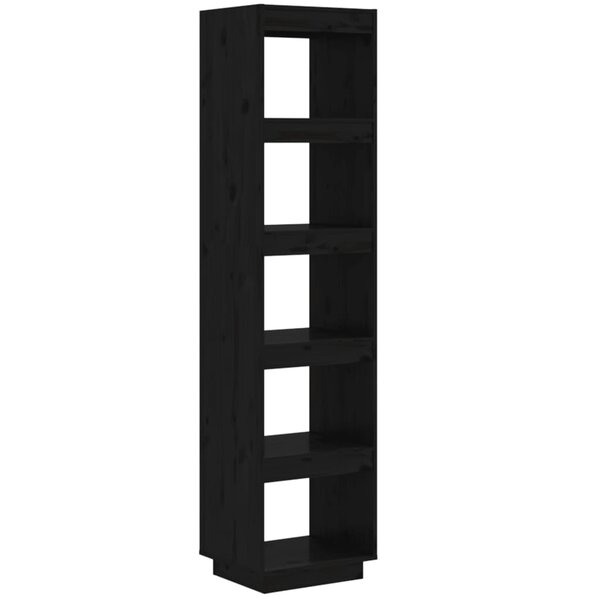 vidaXL Bibliothèque/Séparateur de pièce Noir 40x35x167 cm Pin solide