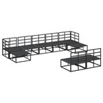 vidaXL Ensemble de canapé de jardin 9 Pièces Noir 353 x 141.5 x 71 cm