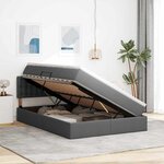vidaXL Lit avec rangement et matelas Gris foncé 140 x 200 cm
