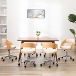 vidaXL Chaises pivotantes à manger lot de 6 bois courbé et similicuir