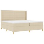Lit à ressorts vidaXL avec matelas et LED Crème 200x200 cm Tissu