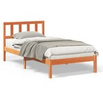 vidaXL Cadre de lit Marron cire 90 x 190 cm Bois massif en pin