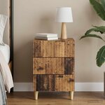 vidaXL Cabinet de chevet avec tiroir Bois ancien 43 x 41 x 66 5 cm