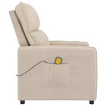 vidaXL Fauteuil de massage Crème Tissu microfibre