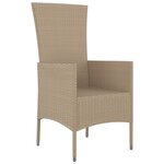 vidaXL Chaises de jardin avec coussins lot de 4 Résine tressée Beige