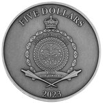 DWARF 2 Once Argent Fluorescent 3D Coin 5 Dollars Niue 2023
