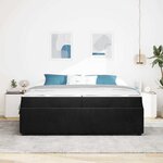 vidaXL Cadre de lit avec matelas Noir 200 x 200 cm Velours