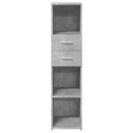 vidaXL Buffet haut gris béton 30x42 5x124 cm bois d'ingénierie