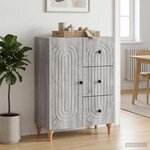 vidaXL Buffet Sonoma gris 66 x 34 5 x 90 cm Bois d'ingénierie
