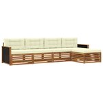 vidaXL Ensemble de canapés d'extérieur 5 pc Naturel et Crème Polyester