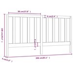 vidaXL Tête de lit Gris 206x4x100 cm Bois massif de pin