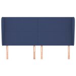 vidaXL Tête de lit avec oreilles Bleu 203x23x118/128 cm Tissu