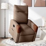 vidaXL Fauteuil inclinable électrique marron tissu